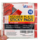 XTRA-THICK™ Number Plate Sticky Pads 3mm, 10 Pack