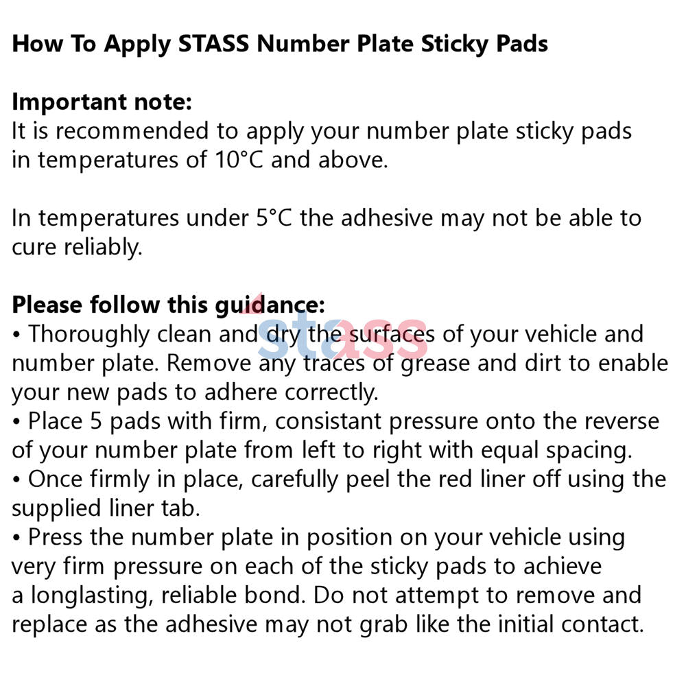 XTRA-THICK™ Number Plate Sticky Pads 3mm, 10 Pack
